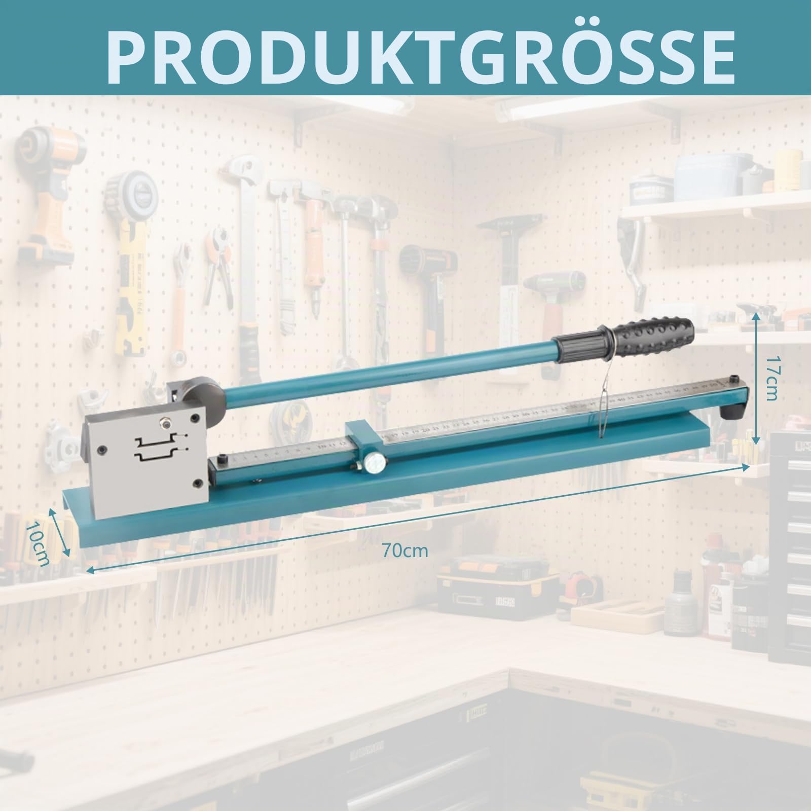Schienenschneider, Manueller DIN Hutschienen Schneider 35 mm Tischgerät mit Messskala Doppelnut Schneidkopf für Stahl und Aluminium-DIN-Schienen für Elektrotechnik & Elektroinstallation
