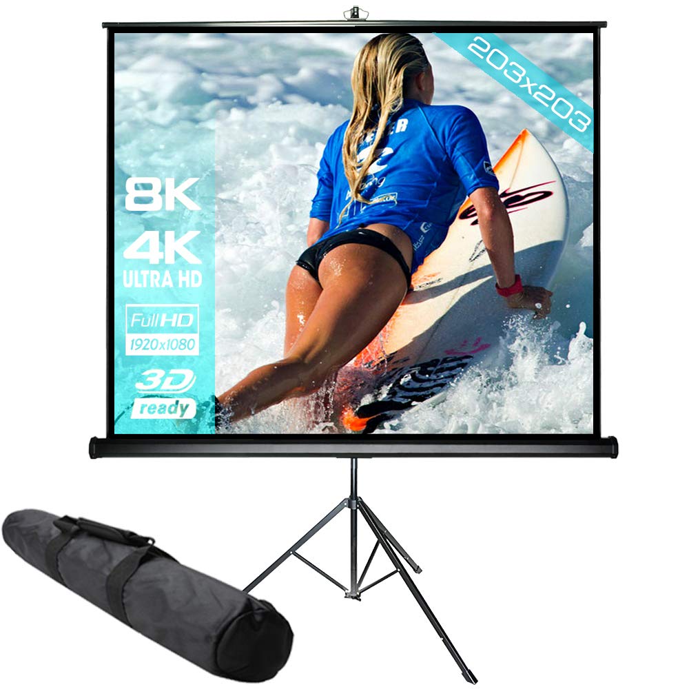 SlenderLine Mobile - Tela per treppiede, 200 x 200 cm, con custodia per il trasporto, con supporto, formato 1:1/4:3/16:9