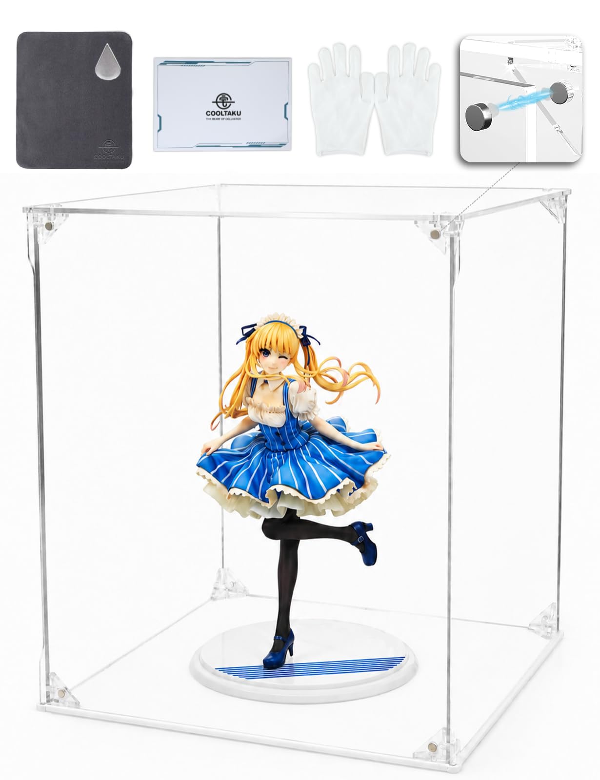 Amazon.co.jp: COOLTAKU フィギュアケース アクリル UVカット 白い台座