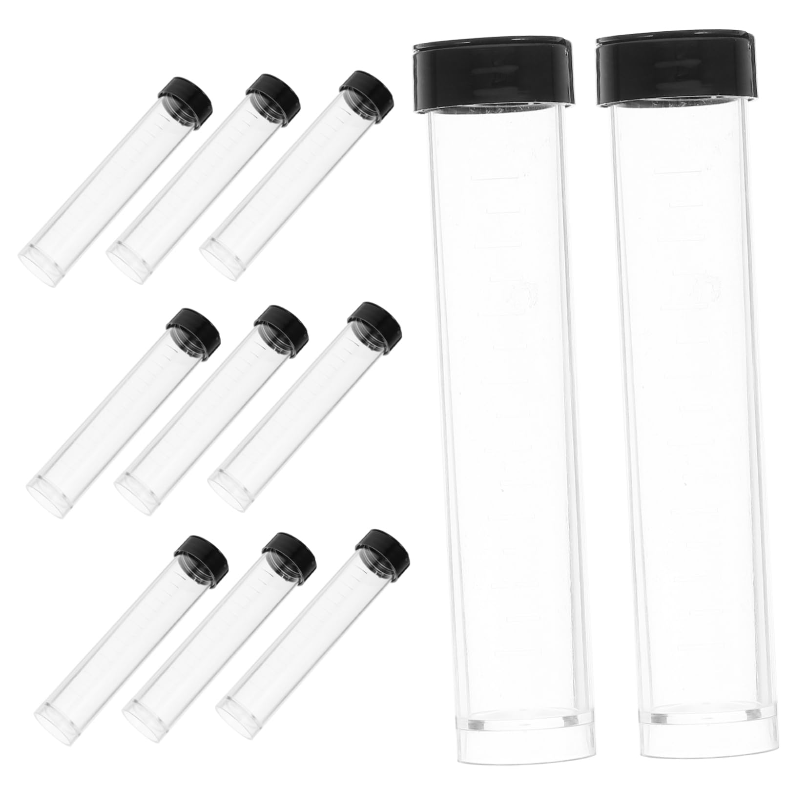 NAMOARLY 12 Count Plastic Test Tube Vials Lids 10ml Liquid Sampling Vials for Lab Use Home Testing and Storage