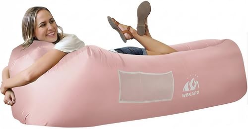 Miniatura 43 de WEKAPO Tumbona inflable, sofá de aire, hamaca, portátil, impermeable y a prueba de fugas, ideal para patio trasero, playa, viajes, camping, picnic
