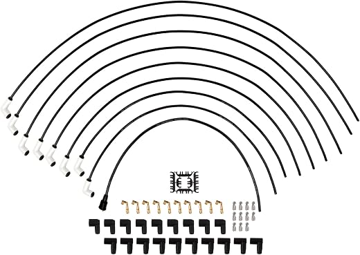 Universal 9001C Extreme 9000 Spark Plug Wire Set 8mm, 90 Degree White Ceramic Boots
