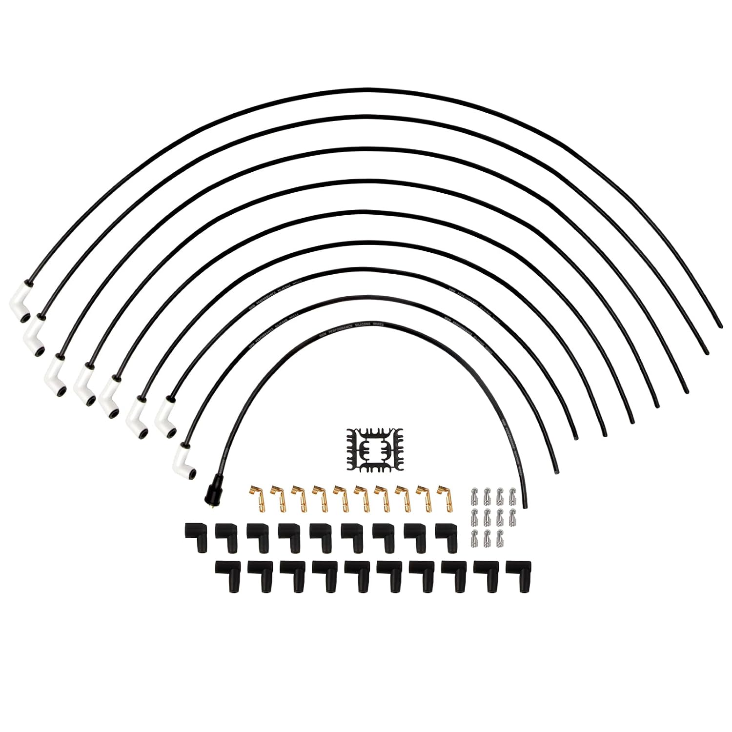 Universal 9001C Extreme 9000 Spark Plug Wire Set 8mm, 90 Degree White Ceramic Boots - Review, Price and Buying Guide
