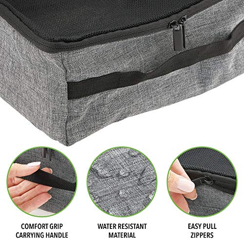 mDesign Medium Fabric Travel Storage Organizer Cube with Mesh Tops, Handles and Two-Way Zippers for Packing Suitcases… - Image 5