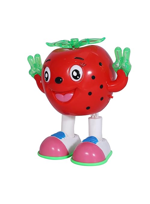 Toyzone Dancing Strawberry Bump 'N' Go-21988 | Bump & Go Action | Strawberry Toy for Kids | Interesting Beats with Dynamic Dance | Battery Operated Toy | Easy to Carry | Age 12+ Months