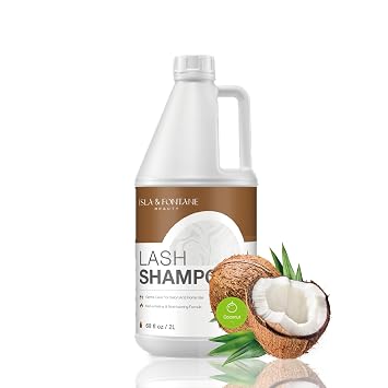 Isla & Fontane Lash Shampoo Bulk Multi-Scent Series 68 fl oz / 2L | Gentle Eyelash Cleanser Bulk for Lash Extensions | Non-Irritating | Professional Lash Bath Foam For Salon And Home Use Coconut