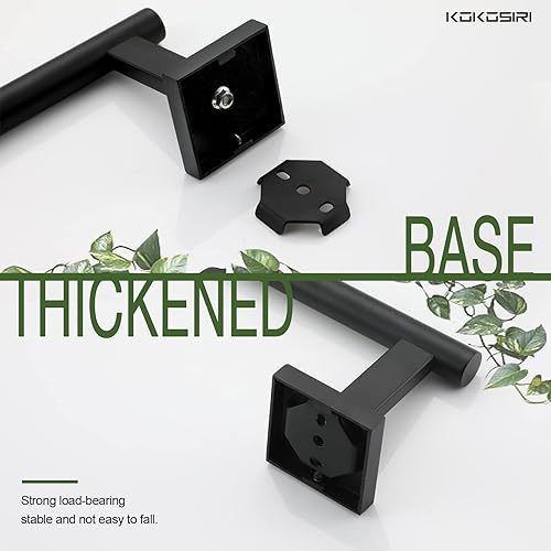 Miniatura 3 de KOKOSIRI Soporte de papel higiénico para baño, soporte para rollos de papel higiénico, acero inoxidable negro mate, paquete de 2, B2005BK-2P