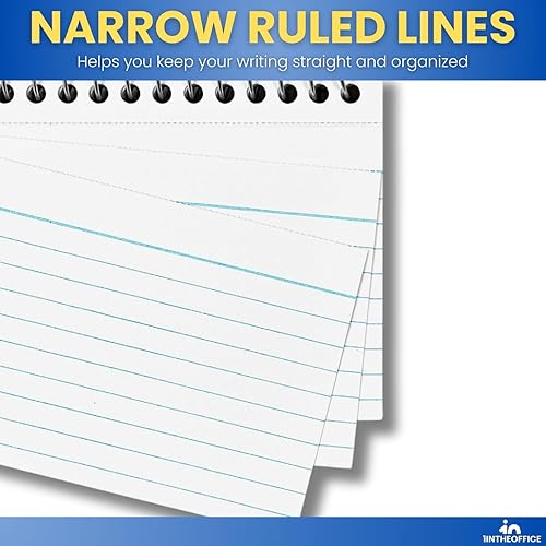 Miniatura 3 de 1InTheOffice Fichas de índice en espiral de 3 x 5 pulgadas, encuadernadas en espiral, 50 tarjetas blancasespiral (paquete de 6)
