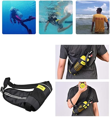 Miniatura 2 de GDAE10 Mini tanque de buceo de gas de 3.0 pies cúbicos de 300 PSI con correa de mochila, kit de equipo de buceo de alta presión, juego de aire de