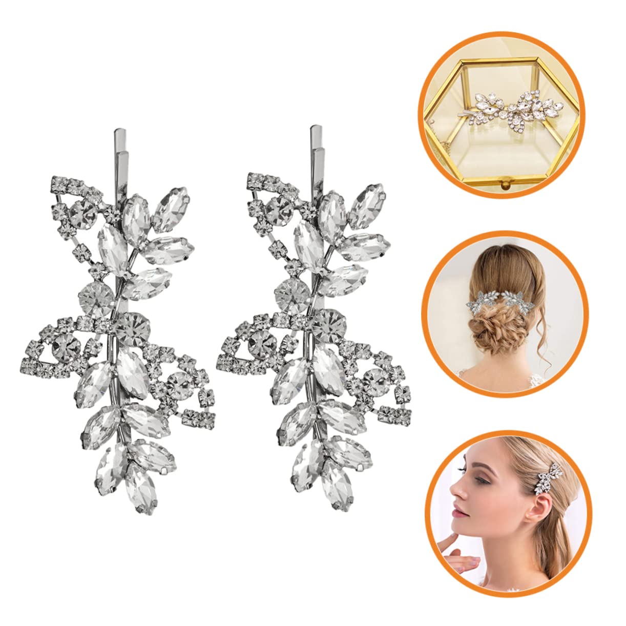 Didiseaon 10 Pièces pince à cheveux strass curly hair barrettes accessoire de cheveux pour femmes pinces à cheveux en cristal pinces à cheveux filles accessoires de cheveux de mariage amende