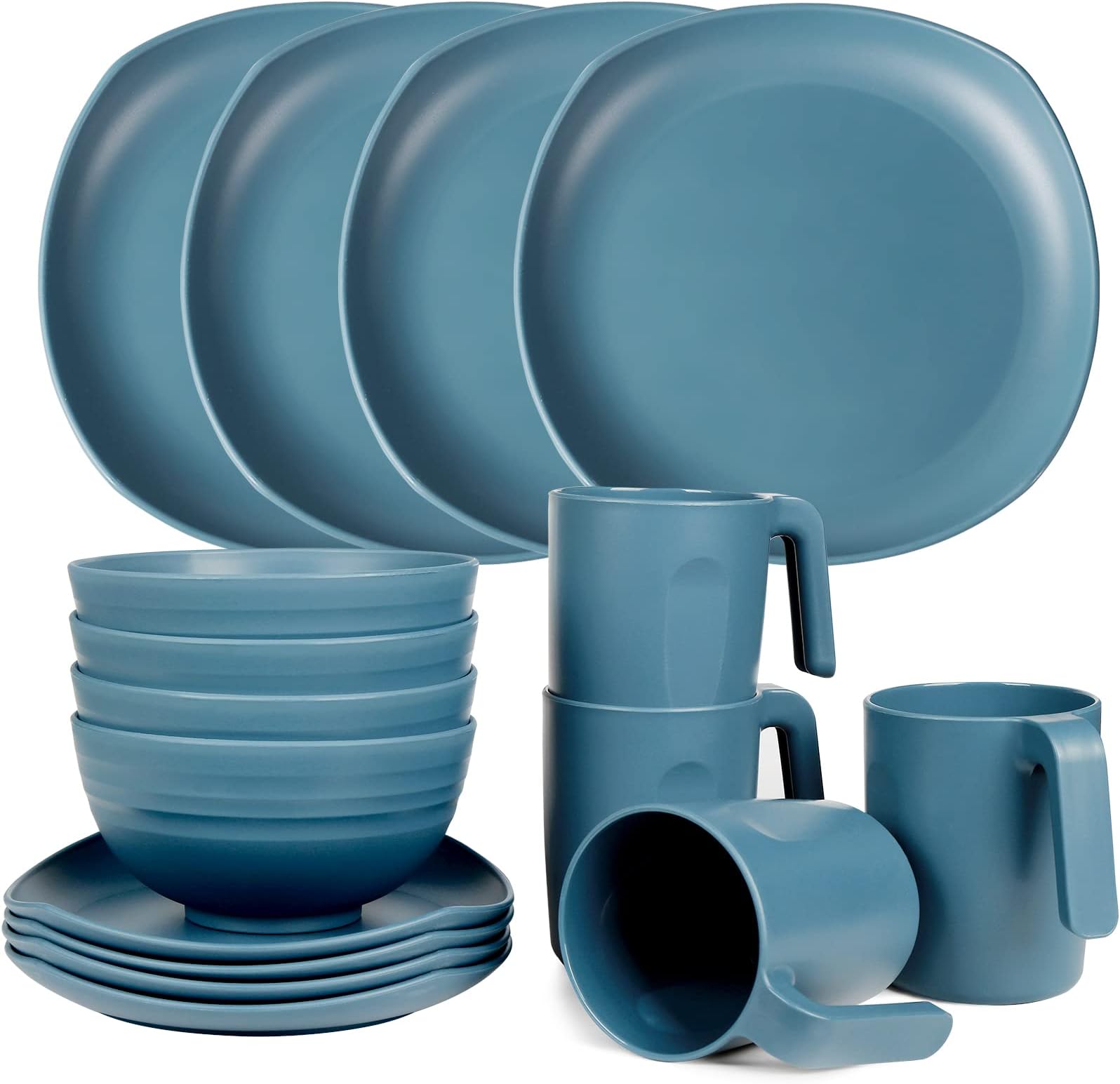 Xtremeauto 4pc Mug Set Dinnerware Sets Melamine Cups, Mugs Crockery