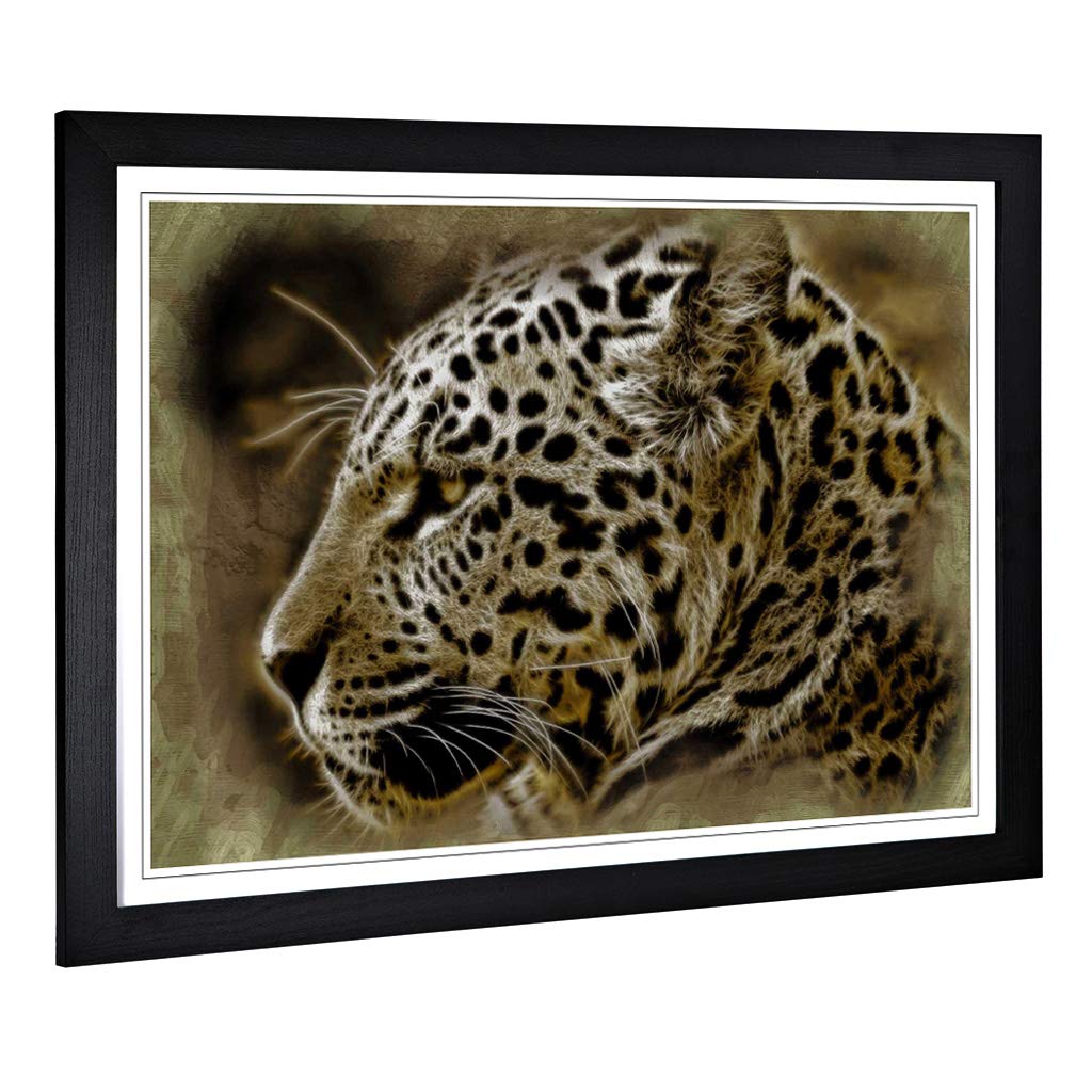 Big Box Art Framed Print of Jaguar 2 Design | Wall Art Picture | Home Decor for Kitchen, Living, Dining Room, Lounge, Bedroom, Hallway, Office, Black, A2 / 24.5x18 Inch / 62x45cm