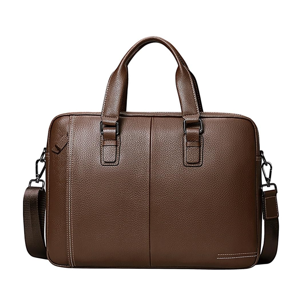 Borsa for Computer Borsa da Uomo Borsa da Lavoro di Grande capacità, Regalo(Brown)