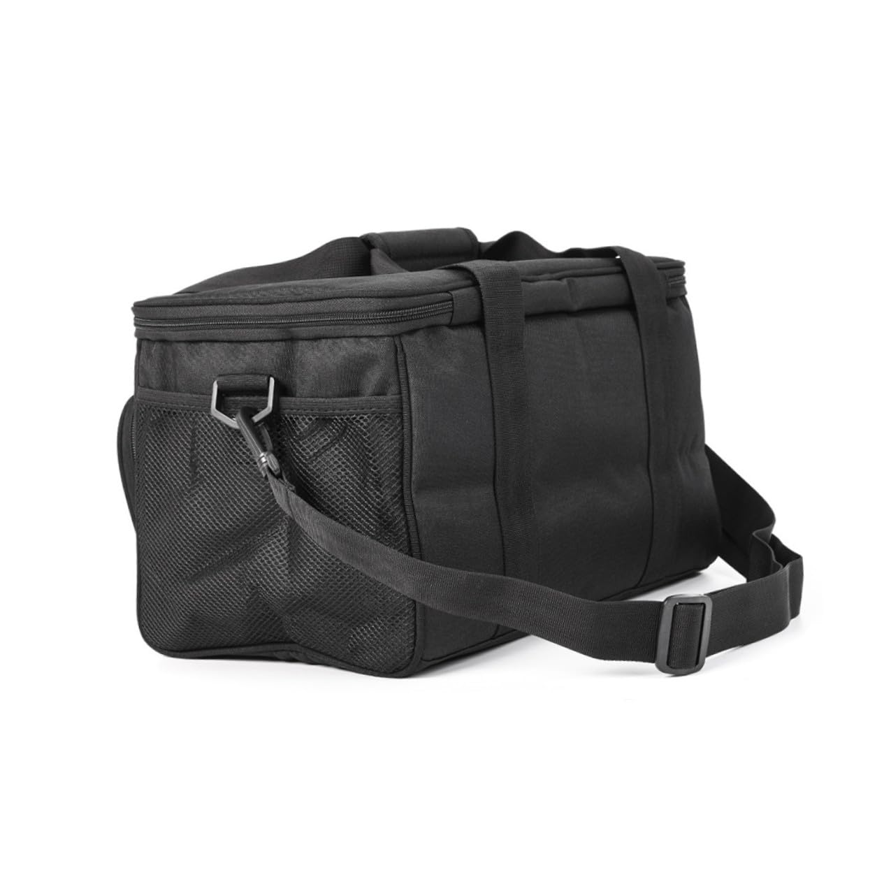 Paquet Bandoulière Réglable et Détachable Noir de Pêche en Tissu Oxford Multi-Poches pour Rangement D'accessoires pour Sorties
