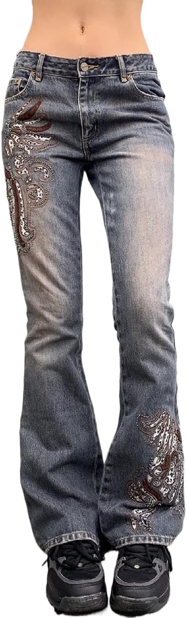 Amazon.com: Juakoso Y2K - Pantalones acampanados de cintura baja para mujer,  con botones y cremallera, pantalones de mezclilla ajustados con bolsillos :  Ropa, Zapatos y Joyería