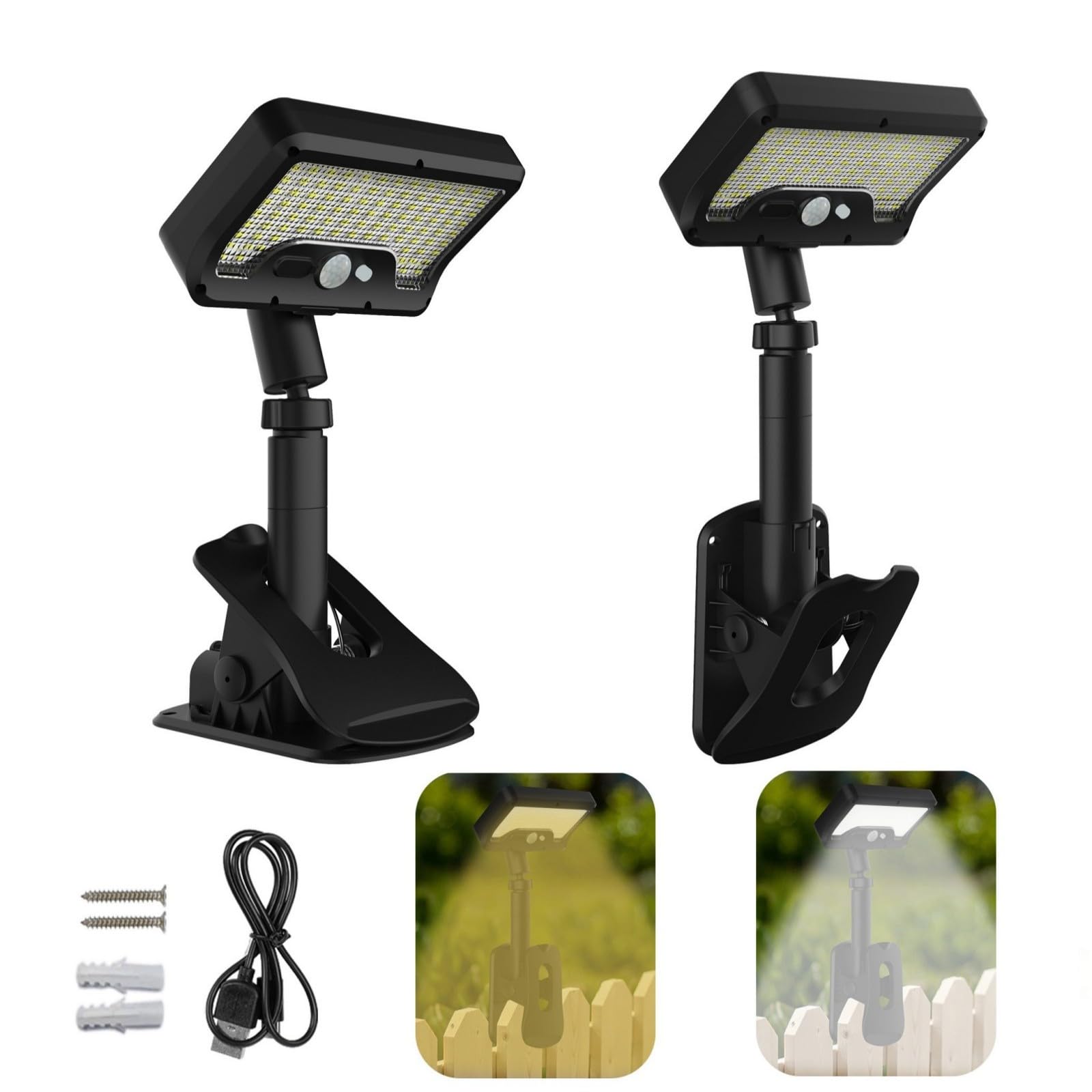 Hsioluted 2Pcs Solar Security Lights with Motion Detection, IP65 LED Street Lamp for Porch Deck Driveway Installation Solar Motion Sensors Outdoor Light