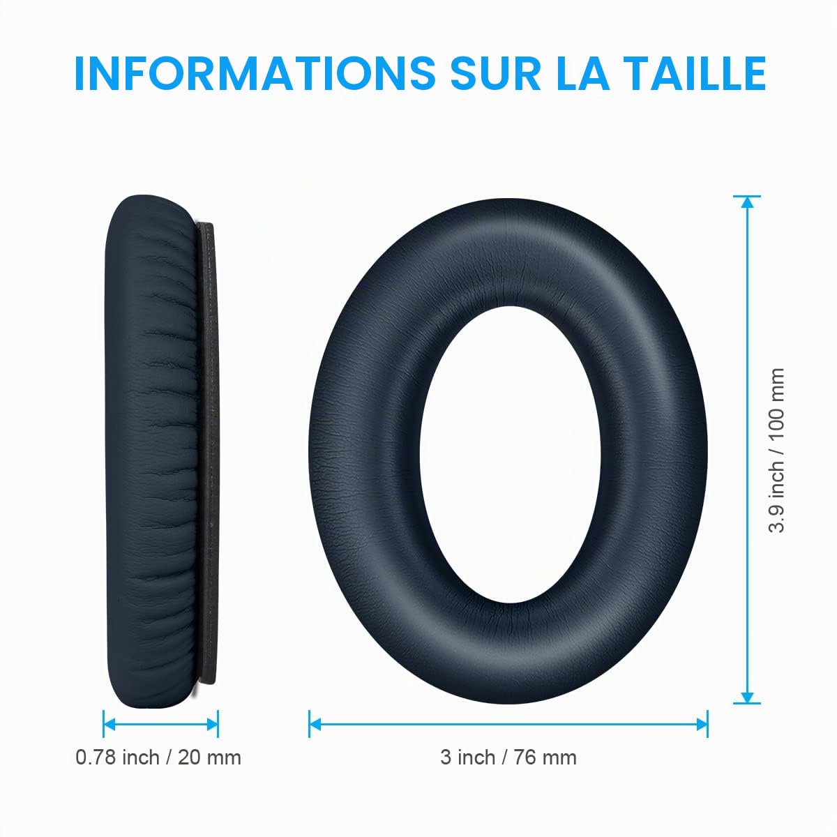 Ainiv Coussinets de Remplacement pour Casques Bose QC35 QC35 II Circum-Aural Bleu