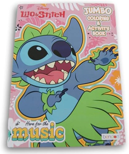 LiloandStitch - Libro para colorear y actividades "Here for The Music" - 80 páginas