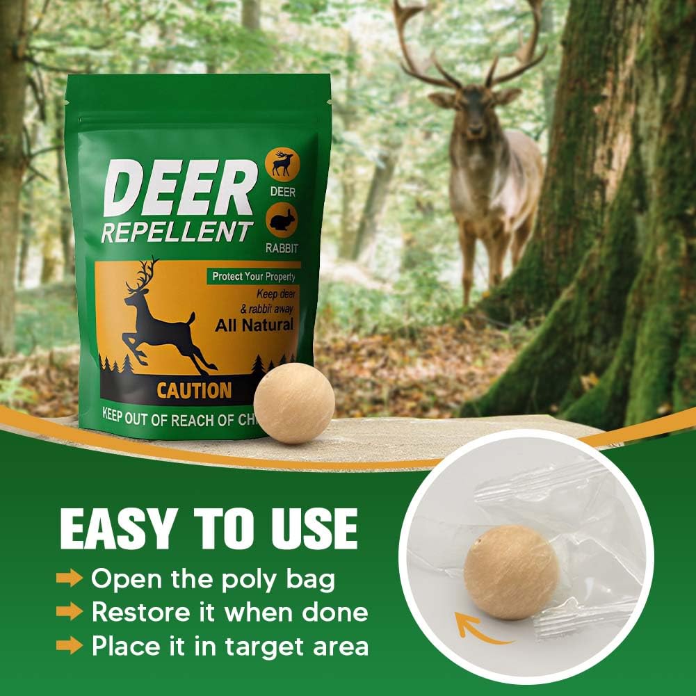 Deer Repellent for Plants, Rabbit Repellent Outdoor, Deer Away Repellent for Garden, Trees and Lawn, Rabbit Repellent for Plants, Safe for People, Pets and Plants, Lasts Up to 60 Days, 8 Packs — view 3