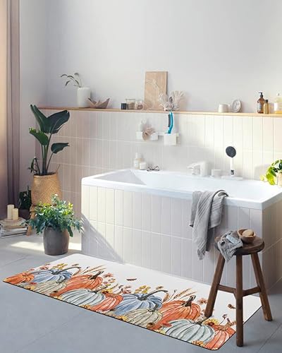 Miniatura 4 de Tapete de baño de otoño para bañera, tapete antideslizante de secado rápido y absorbente, de tierra de diatomeas, para fregadero de cocina, lavable,
