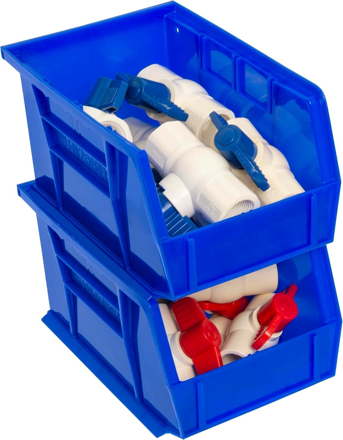 Akro-Mils 30237 AkroBins Plastic Storage Bins, Space-Saving Stackable Bins for Garage, Pantry, Craft Organization, 23,5 cm x 15,2 cm x 12,7 cm, Blue, 12-Pack