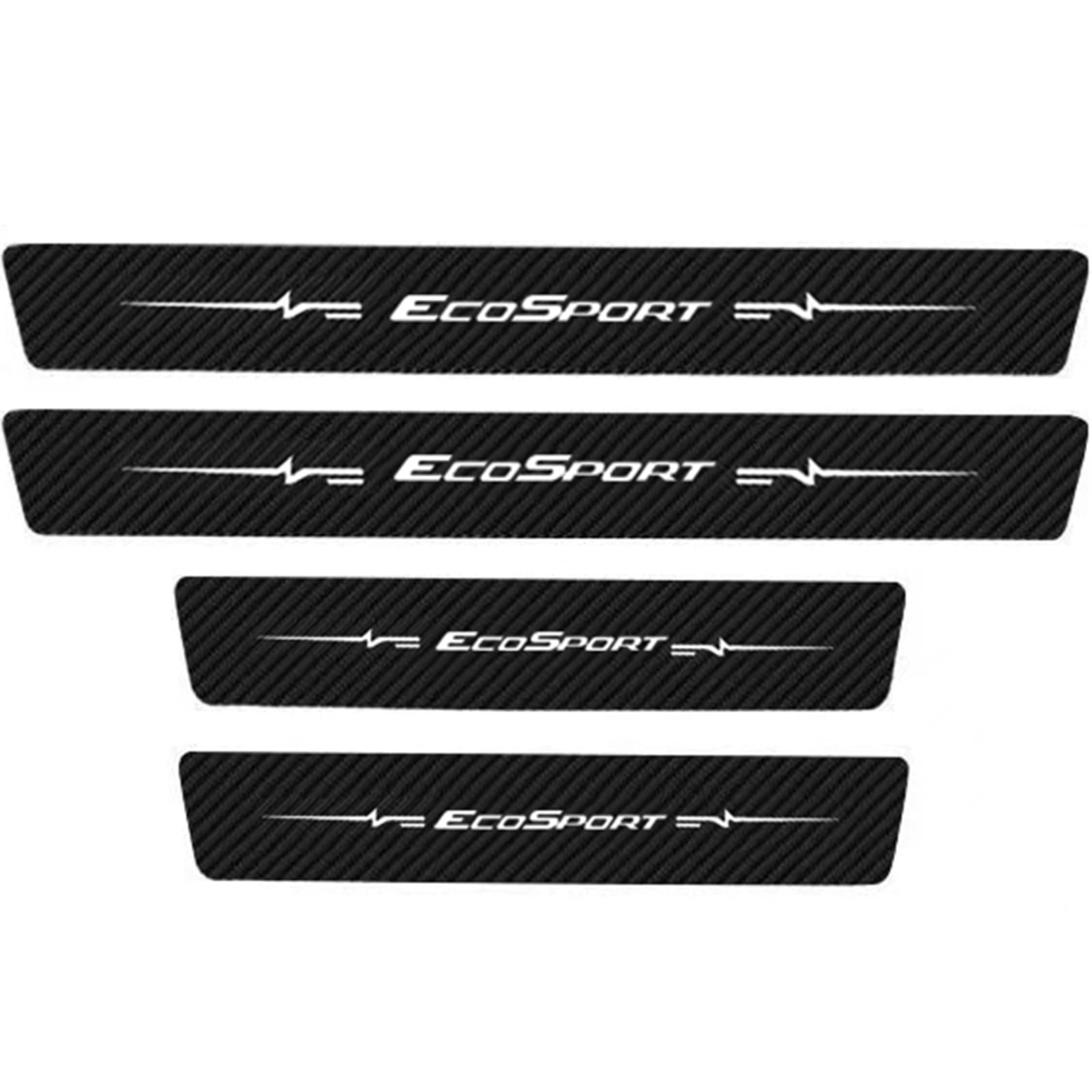 KLHYWEN 4pcs Car Outer Door Sill Protector Kick Plates for Fo-rd Ecosport, Carbon Fiber Auto Accessories Scuff Guard Threshold Cover Pedal, Sticker Trim Non-Slip,White