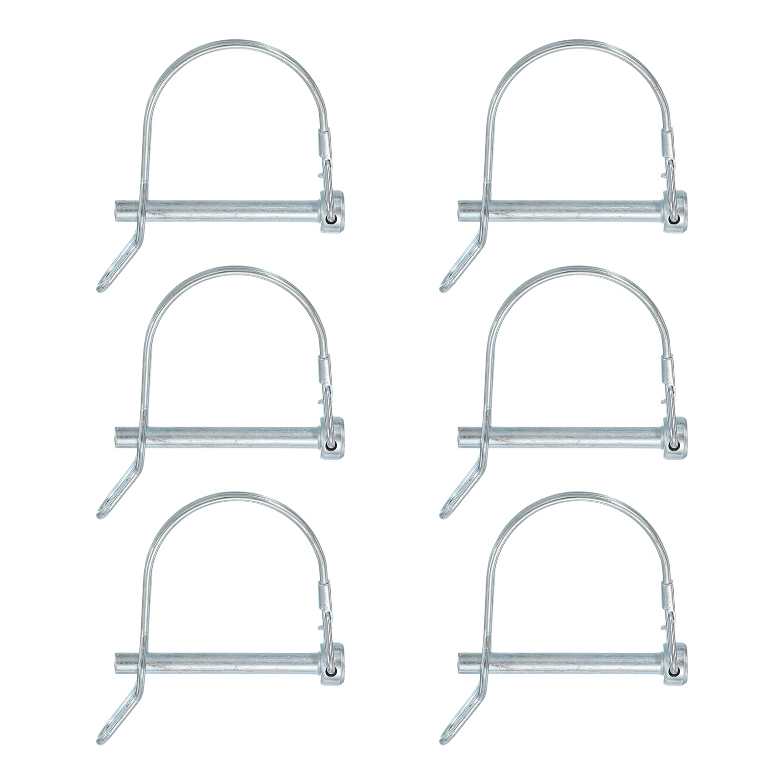 YELARXI Trailer Coupler Pin, Pto Shaft Locking Hitch Pin W Ear - Fitting for (Farm Trailers - Wagons Towing - Garden Lawn Equipment - Hitches) 1/4" x 2-3/16" & 6 Pcs & Carbon Steel