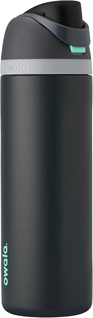 Owala FreeSip Bouteille d'eau en acier inoxydable isolante avec paille pour les sports et les voyages, sans BPA, 24oz, Foggy Tide