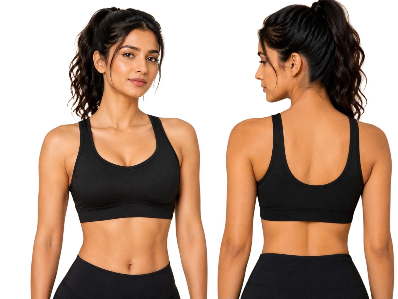 daana forse Women’s Sports Bra for Gym Workout Yoga Running | Non Padded Stretch Activewear Bra with Racerback Design | Breathable Comfortable Medium Support Fitness Bra-picture-42