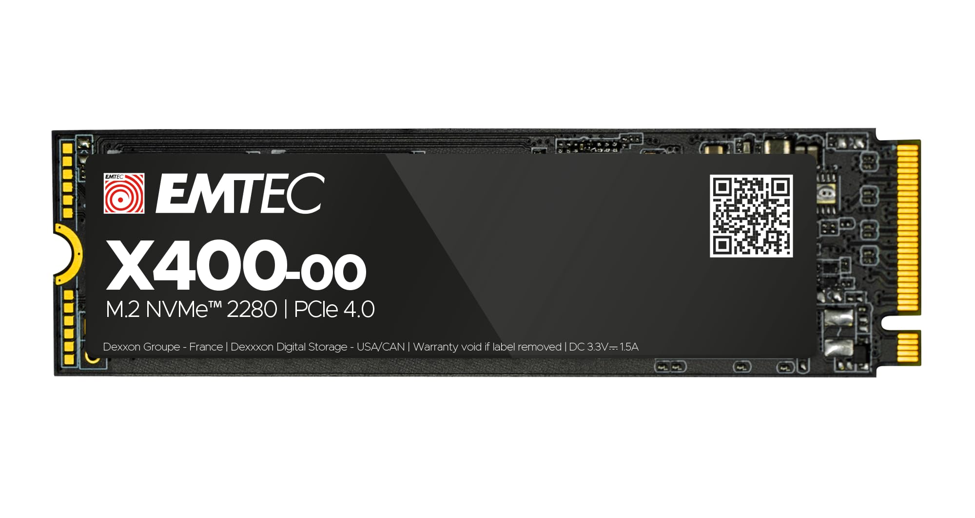 Emtec - SSD Interne X400 Power Pro M2 2280 1To/TB NVMe PCIe Gen4x4 Gaming PC et Jeux Vidéos - 3D NAND - Lecture Jusqu'à 5200MB/s, Ecriture Jusqu’à 2000MB/s - Endurance 200TB/1.8MH - ECSSD1TX400