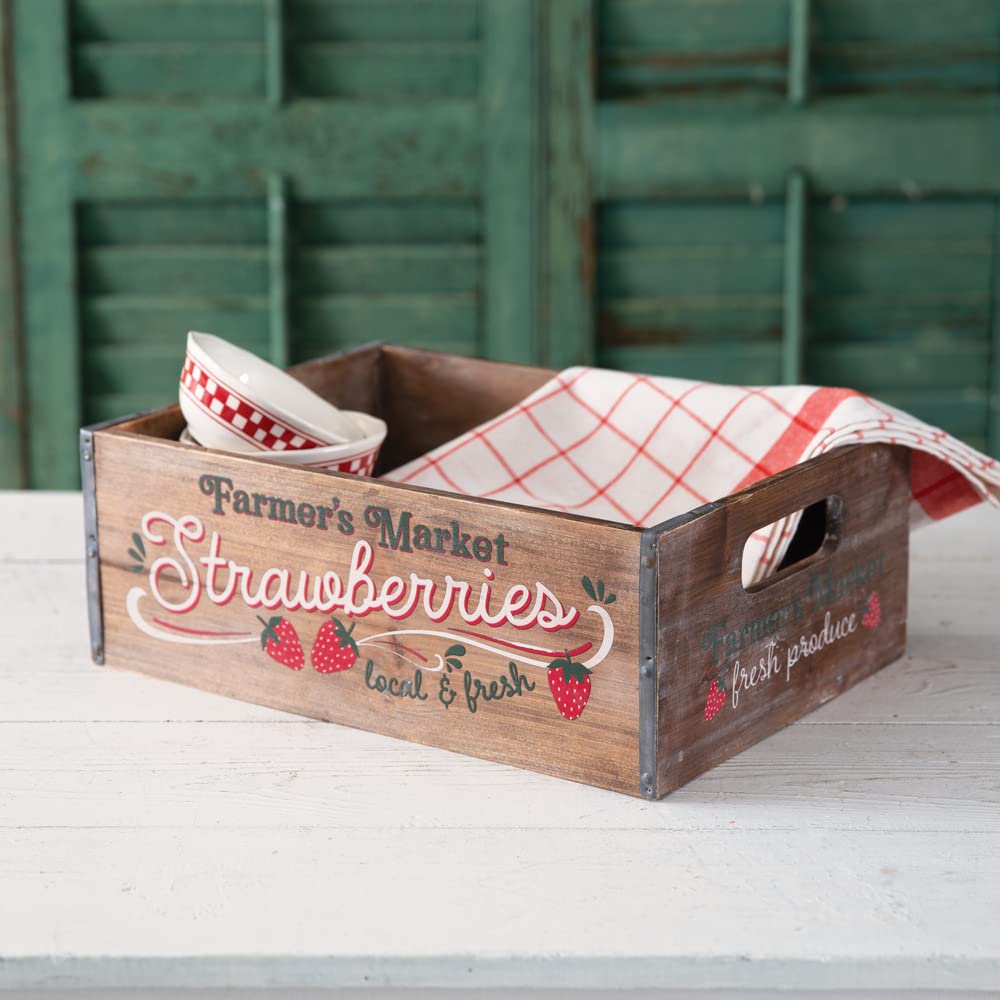 Colonial Tin Works 440200 Farmer's Market Strawberries Crate, 14-inch Width