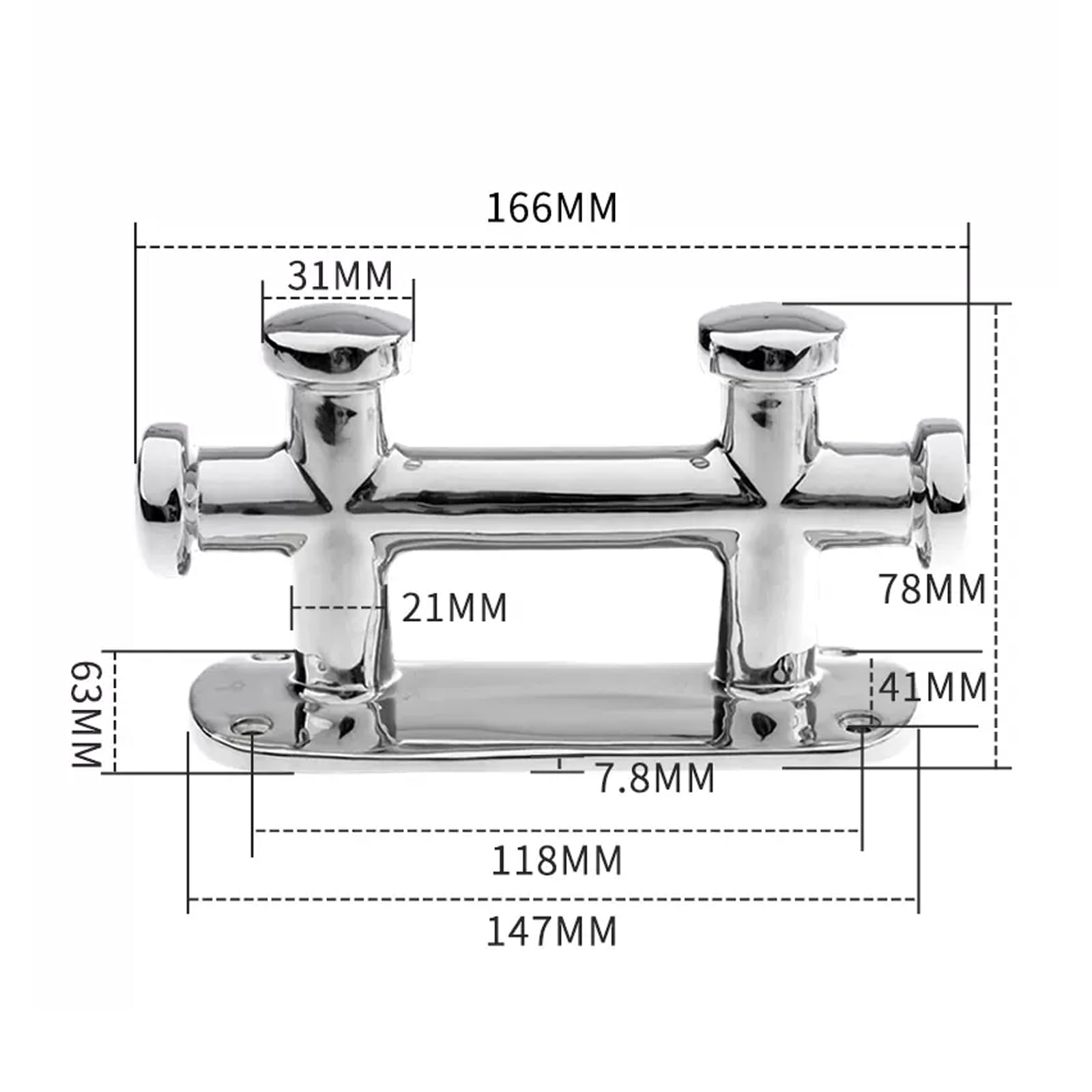 Bitte per imbarcazioni in acciaio inox resistente, hardware di ormeggio, ideale per applicazioni marine