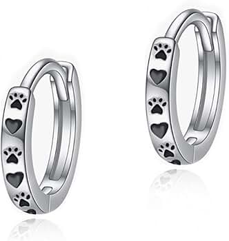 スターリングシルバー ミニ肉球プリントイヤリング ジュエリー 猫と犬の飼い主に, スターリングシルバー Sterling Silv 並行輸入品