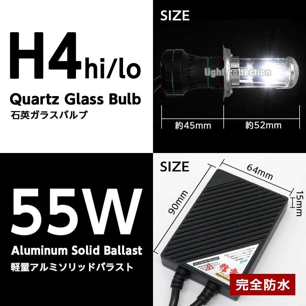 信玄 プレミアムHIDキット H4 リレー付 55W 6000K ヘッドライト Amazon | 信玄 プレミアムHIDキット H4 リレーレス 55W 6000K ヘッド