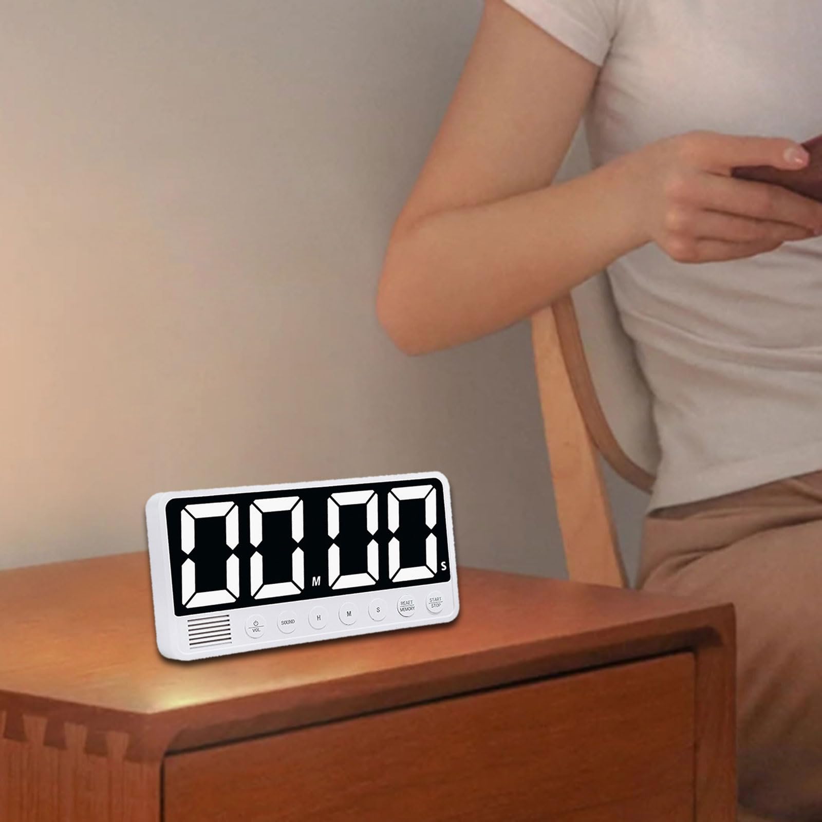 Grand écran LED Minuterie Comptage Haut / Bas pour Salle de Classe Maison Tablette Magnétique Minuterie Cooking Digital Minuterie Chronomètre