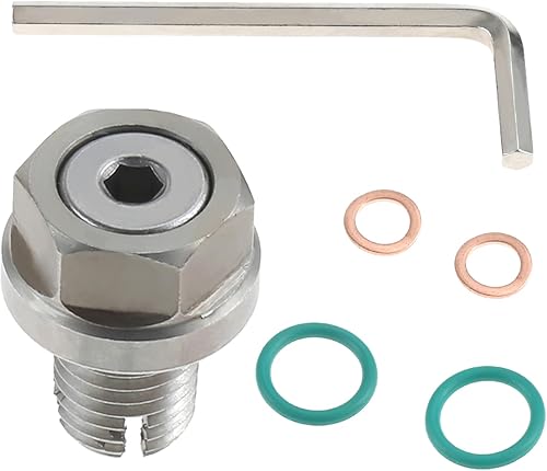 M12.1-0.059 x 0.591 in Tapón de drenaje de aceite de gran tamaño, kit de reparación de rosca de bandeja de aceite autorroscante de acero inoxidable,