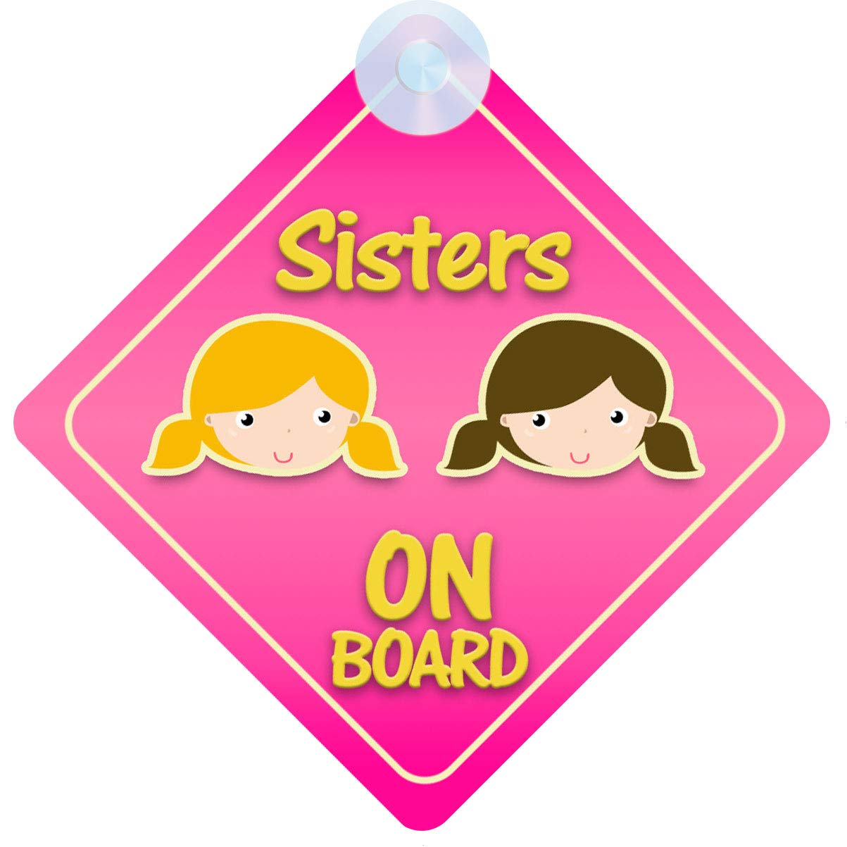 Qg Ltd Girls Sisters On Board Car Sign For Children/Baby Non Personalised Character Theme