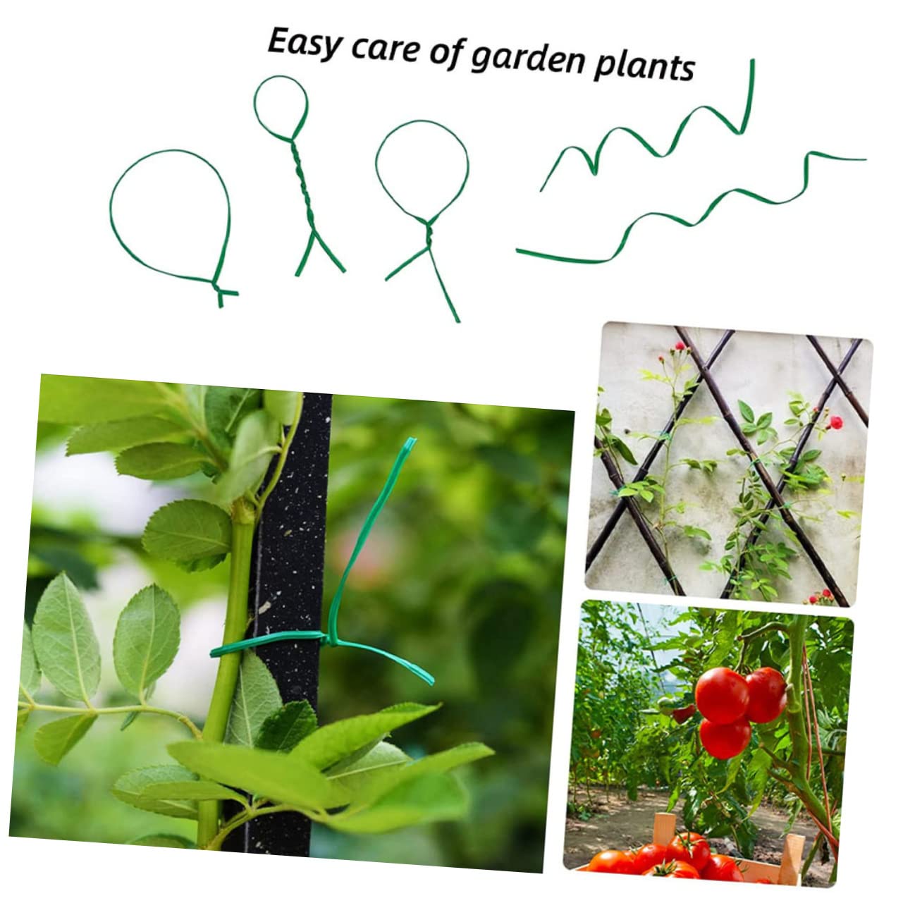 ifundom 4 Sätze Gartenbinder Pflanzenschnur Gartenklammern Pflanzen Flexibler Draht Pflanzenbinder Baumstützpfähle Wiederverwendbare Gartenschnur Robuste 500 Stück * 4