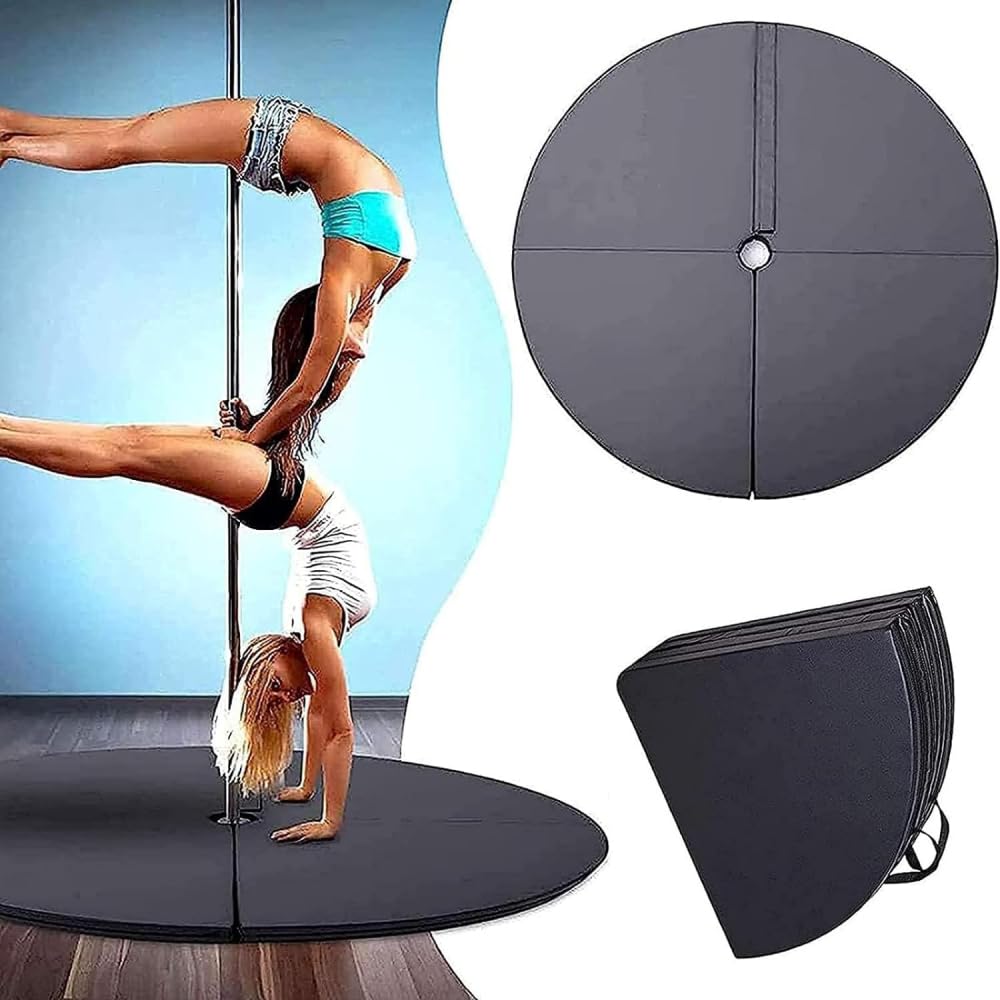Tapis De Crash Pole Dance,Crash Mat Pole Dance,Pliable Rond Épais Tapis De Protection Formation Sécurité Crash Tapis Yoga Débutant Protection Tapis-Noir||120×3cm