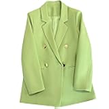 Blazer Jackets for Women Oversized Button Lapel Long Sleeve Work Office Blazers Business Casual Outfits with Pockets