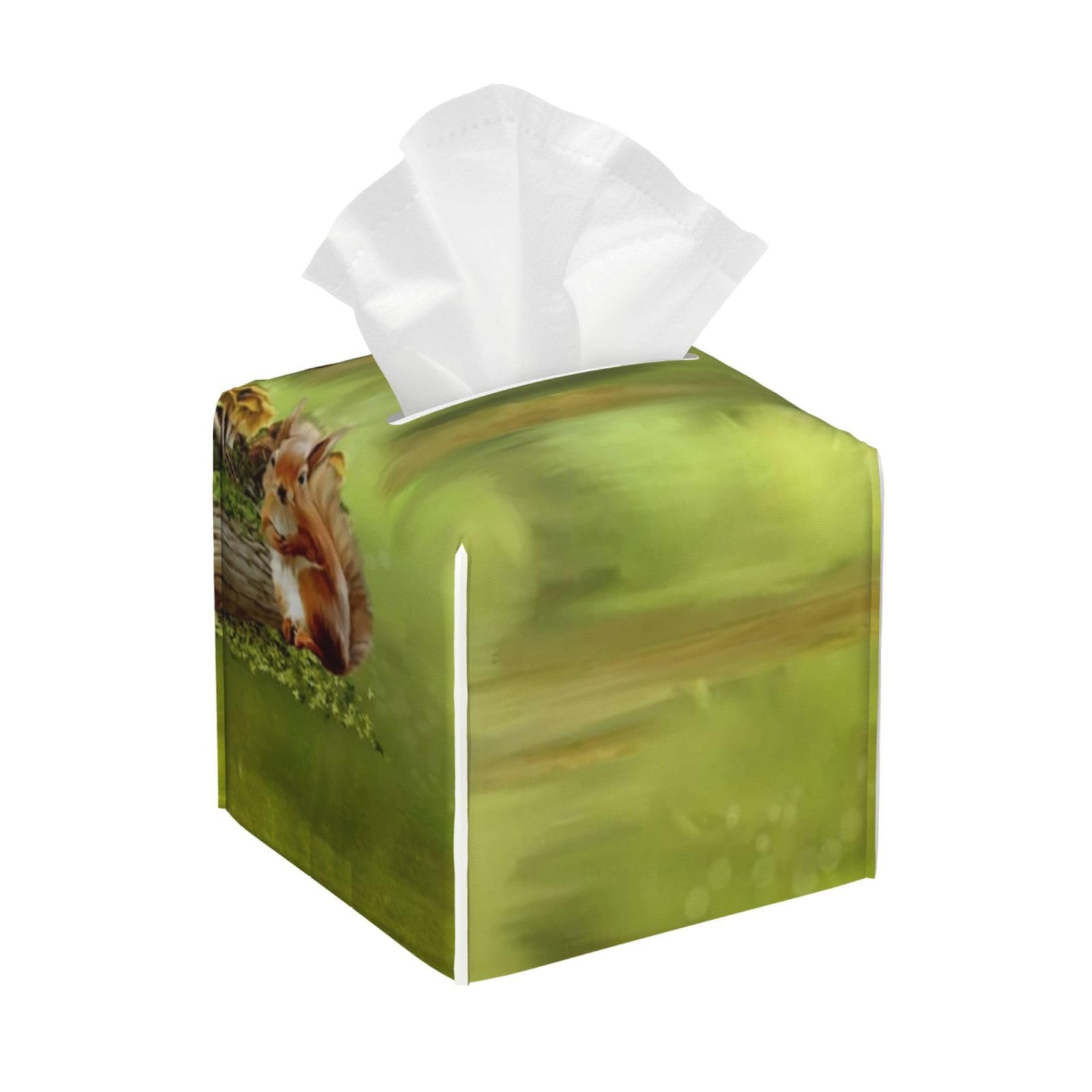 Fantasy Mushroom Stump Rabbit PVC Cube Tissue Pack for Home Office Bathroom Use