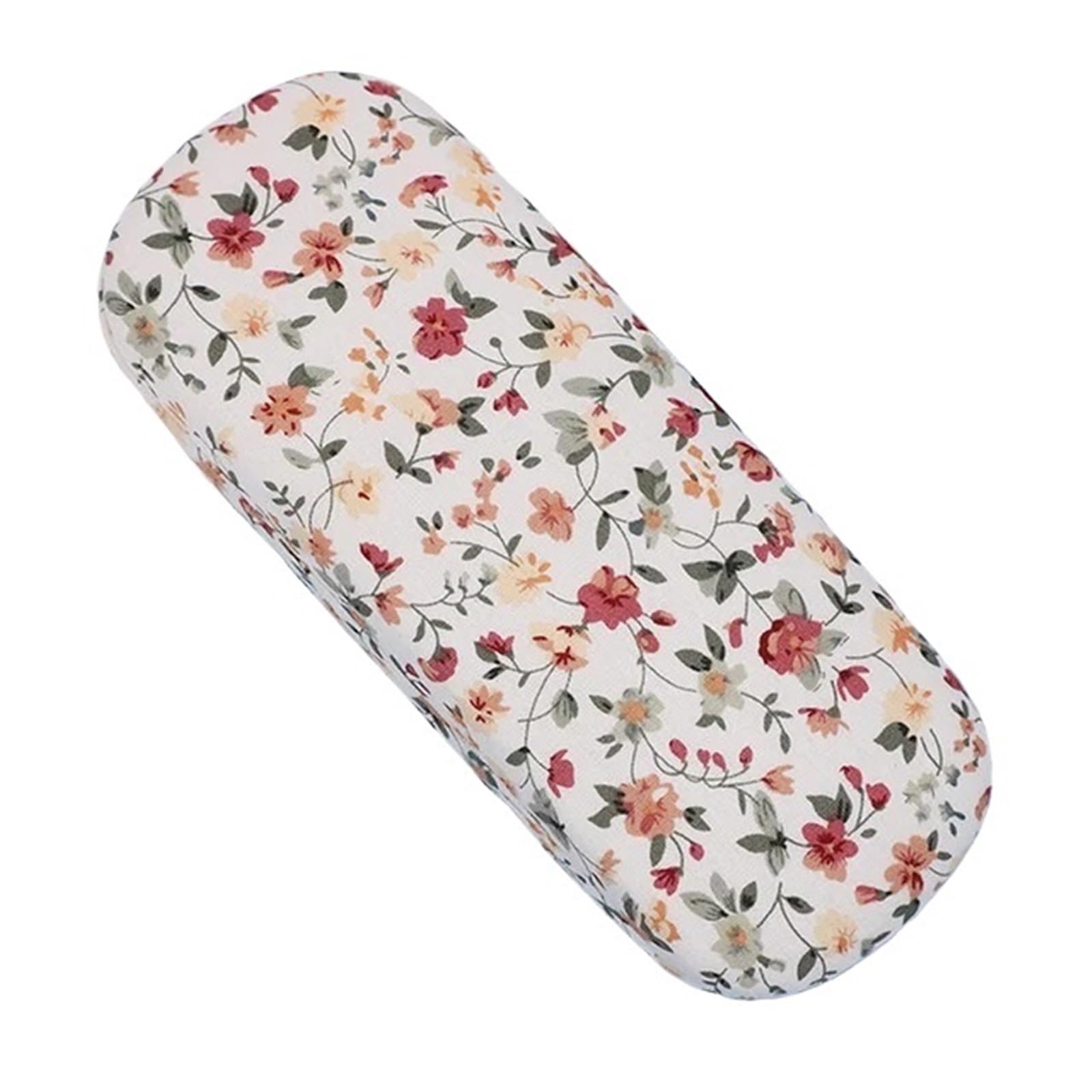 Estuche Retro Floral for Gafas, de Tela con Estampado, Caja rígida for Lectura y ópticas Mujer(White)