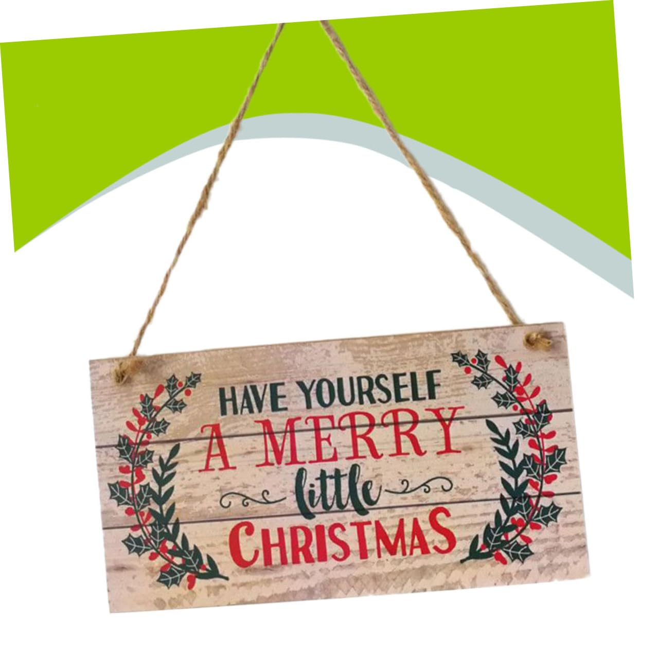 Weihnachtstürdekoration Holz 20x10x0,5cm Hängende Weihnachtsdeko Türschild für Fenster Wand Festliche Dekoration zu Weihnachten und Zuhause