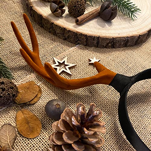 Oblique Unique® Haarreifen Rentier Hirsch Reh Geweih Haarreif in Braun Kopfschmuck Accessoire für Weihnachten Fasching Karneval