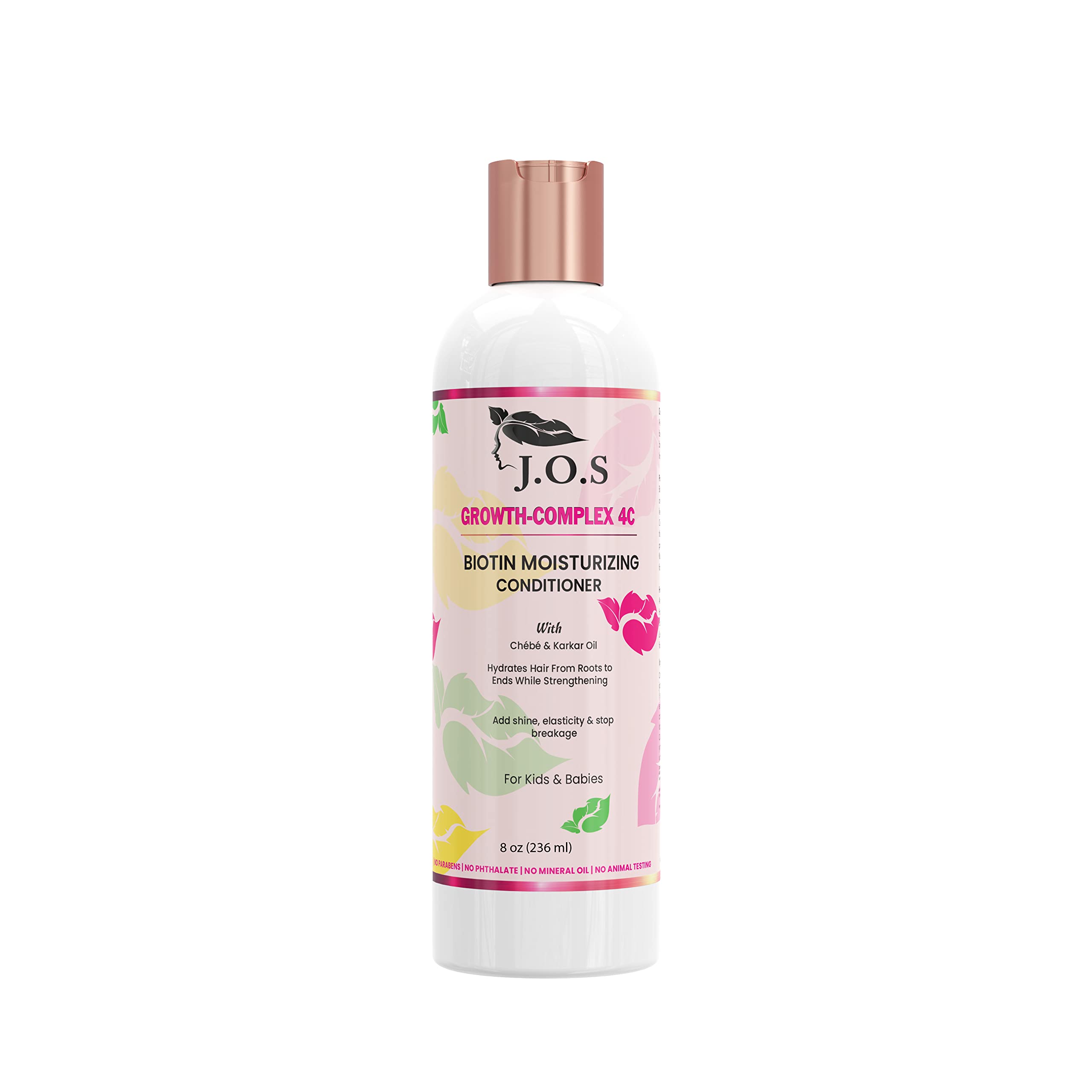 J'Organic Solutions Kids 4C Crown Biotin Conditioner with Chebe & Karkar Oil for Maximum Growth - Hydrating & Conditioning 8 Fl Oz