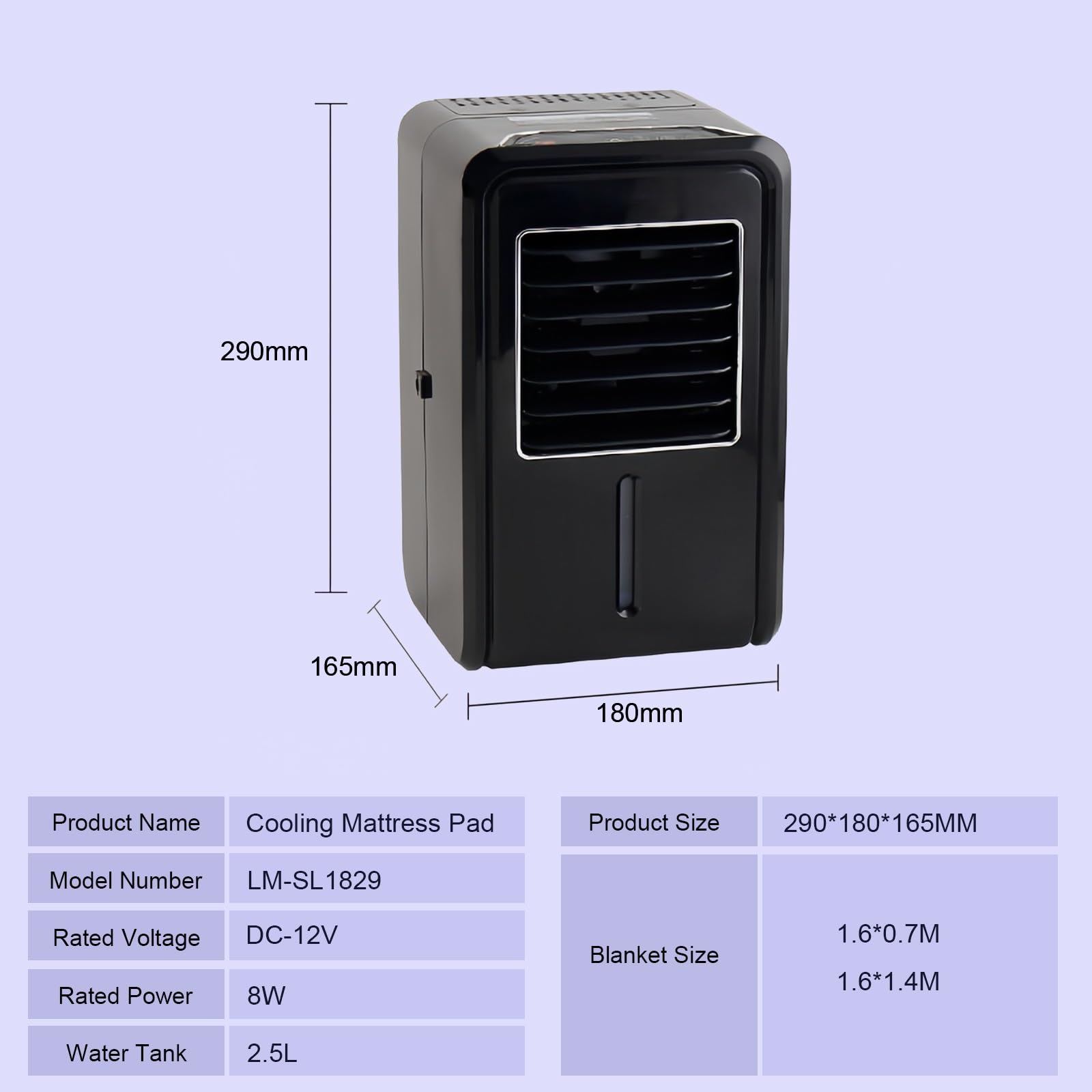 Colchón De Agua De Refrigeración | Almohadilla de enfriamiento | Temporizador De 6 A 18 H | Control Remoto | para Personas Que Duermen con Calor Y Sudores Nocturnos(W140cmxL160cm/W55inxL63in)