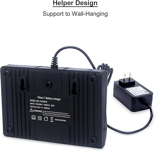 Miniatura 5 de Biswaye Quick WA3875 - Cargador de doble puerto de iones de litio de 20 V, paquete de 2 baterías de litio de 20 V WA3525 3.0Ah compatible con