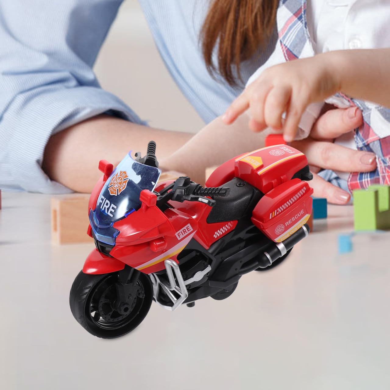 Vaguelly Pull Back Motorcycle Toy Car Set 2 Pack Wear-Resistant Plastic Motorbike Toys for Kids Motor Skills Development Interactive Play - Image 2