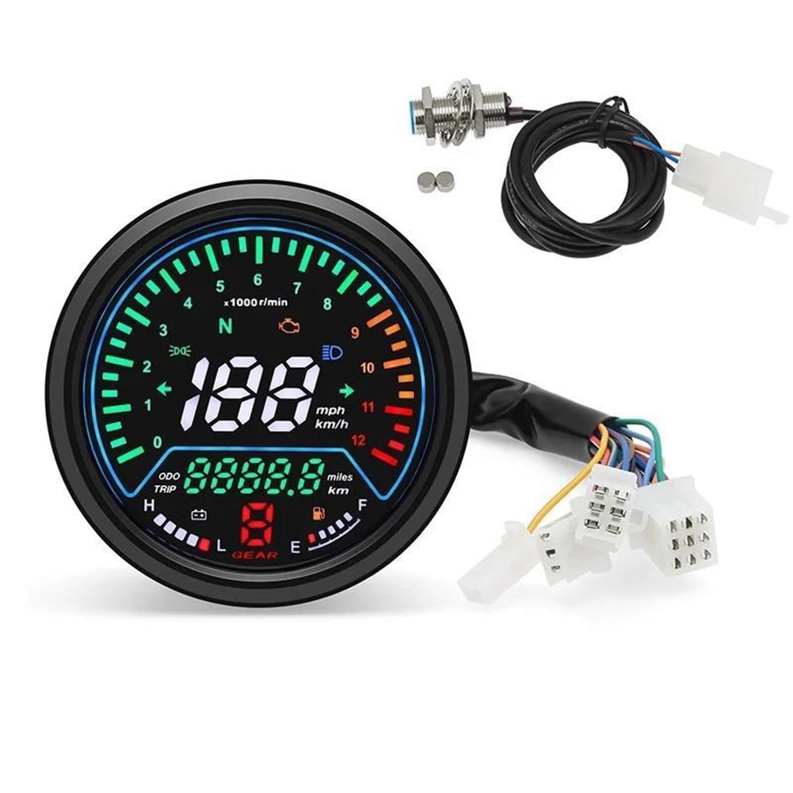 Indicador Cuentakilómetros Velocímetro Motocicleta 12V