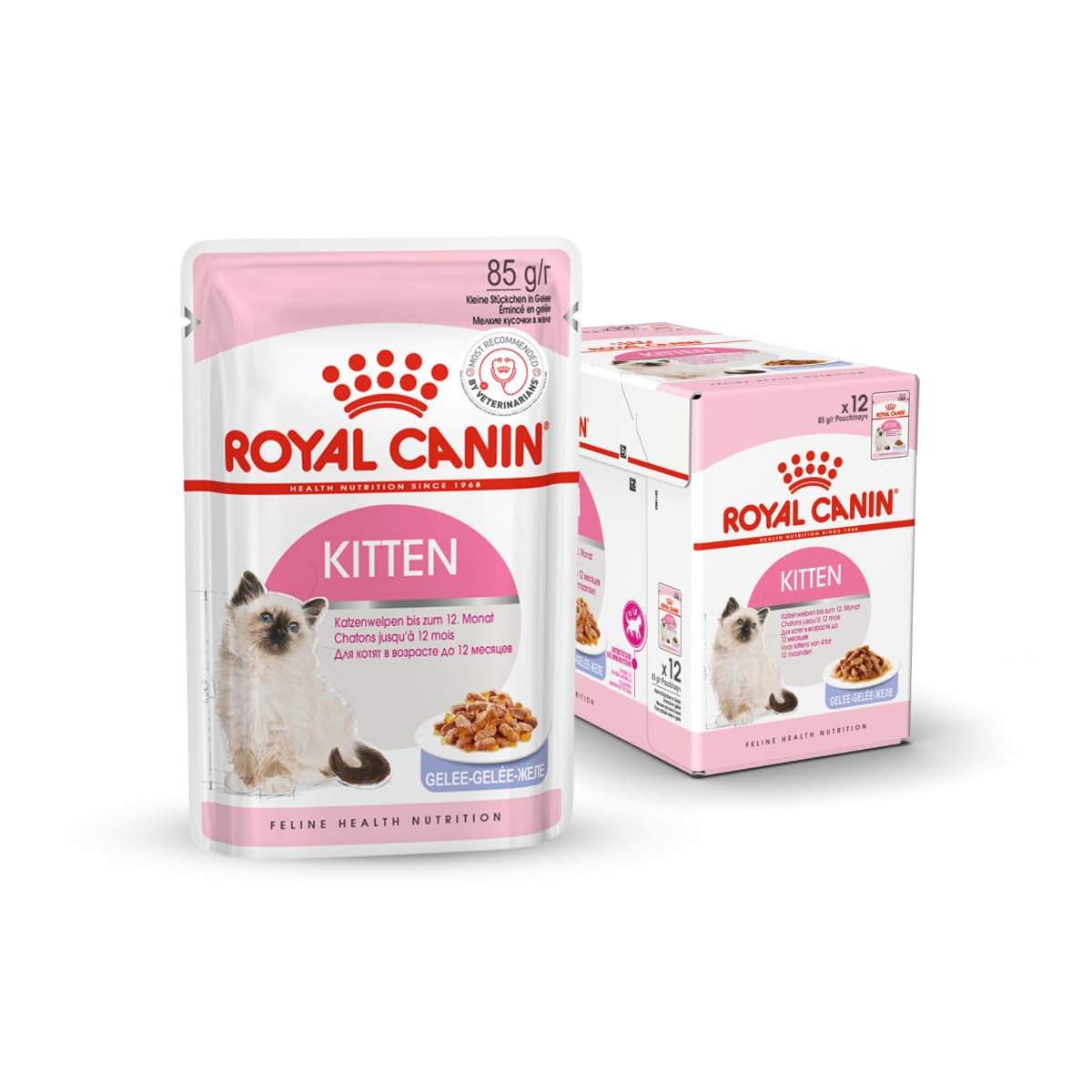 Royal Canin Instinctive Kitten Food, 85 Grams, Pack of 12 Sachet, Wet Food, Supports Strong Immune System, Indistinctively Preferred